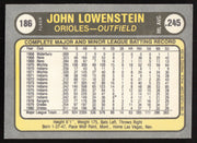 John Lowenstein Autographed 1981 Fleer Card #186 Baltimore Orioles SKU #265073