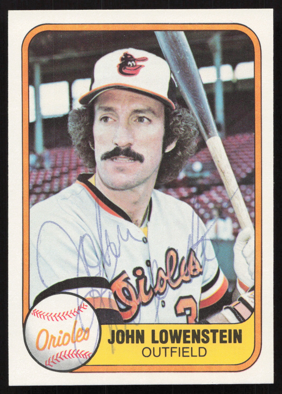 John Lowenstein Autographed 1981 Fleer Card #186 Baltimore Orioles SKU #265074
