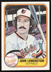 John Lowenstein Autographed 1981 Fleer Card #186 Baltimore Orioles SKU #265075