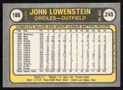John Lowenstein Autographed 1981 Fleer Card #186 Baltimore Orioles SKU #265075