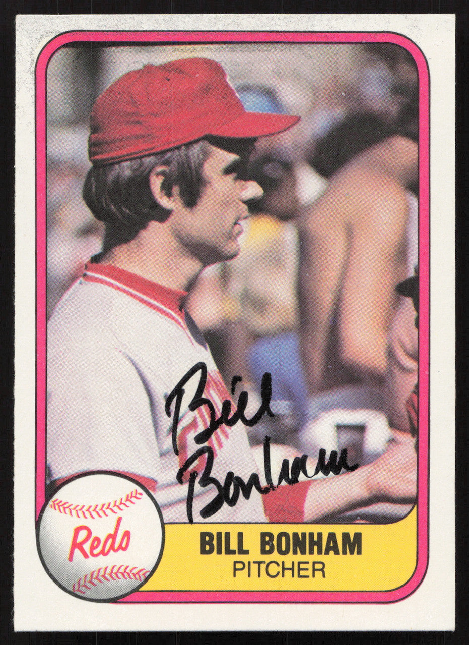 Bill Bonham Autographed 1981 Fleer Card #215 Cincinnati Reds SKU #265076