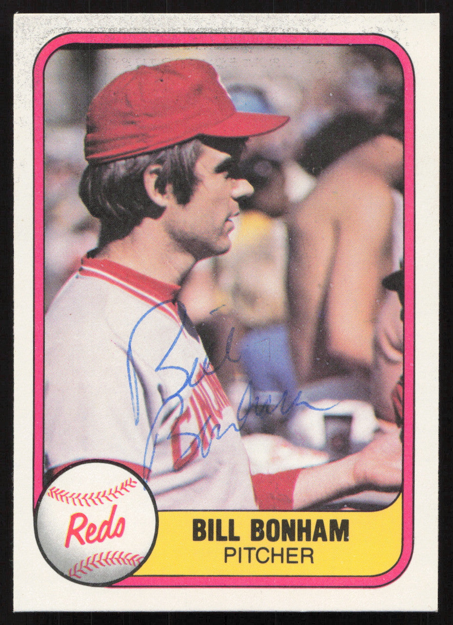 Bill Bonham Autographed 1981 Fleer Card #215 Cincinnati Reds SKU #265077