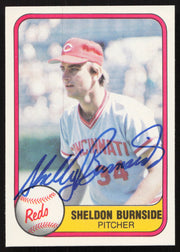 Sheldon Burnside Autographed 1981 Fleer Card #220 Cincinnati Reds SKU #265078
