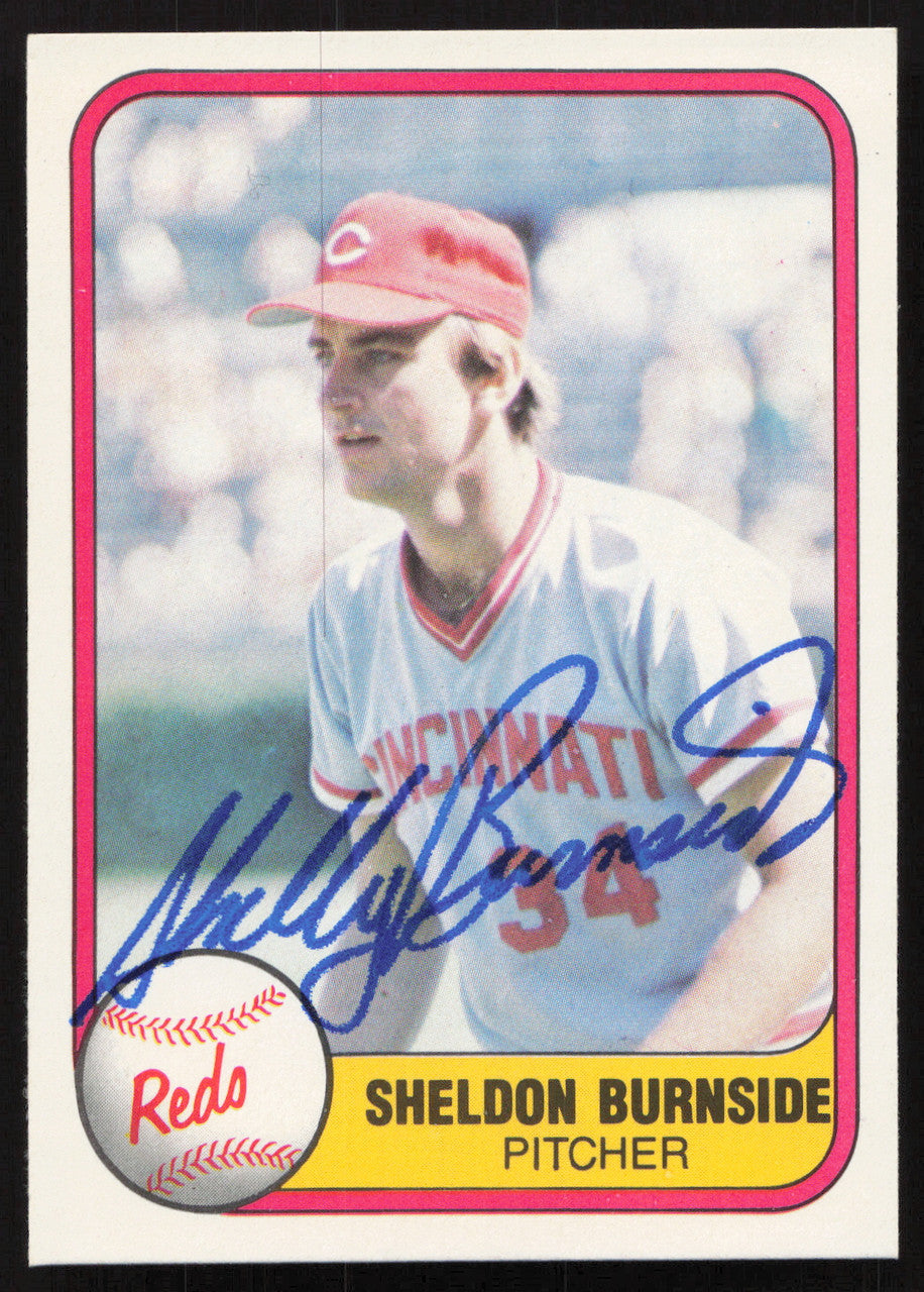 Sheldon Burnside Autographed 1981 Fleer Card #220 Cincinnati Reds SKU #265078