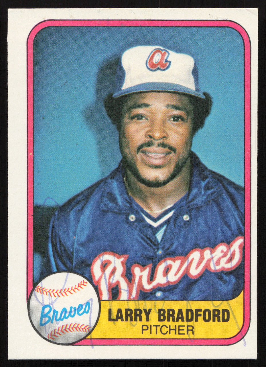 Larry Bradford Autographed 1981 Fleer Card #265 Atlanta Braves SKU #265083