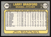 Larry Bradford Autographed 1981 Fleer Card #265 Atlanta Braves SKU #265083