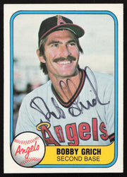 Bob Bobby Grich Autographed 1981 Fleer Card #269 California Angels SKU #265084