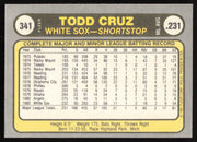 Todd Cruz Autographed 1981 Fleer Card #341 Chicago White Sox SKU #265093