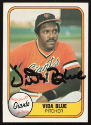 Vida Blue Autographed 1981 Fleer Card #432 San Francisco Giants SKU #265099