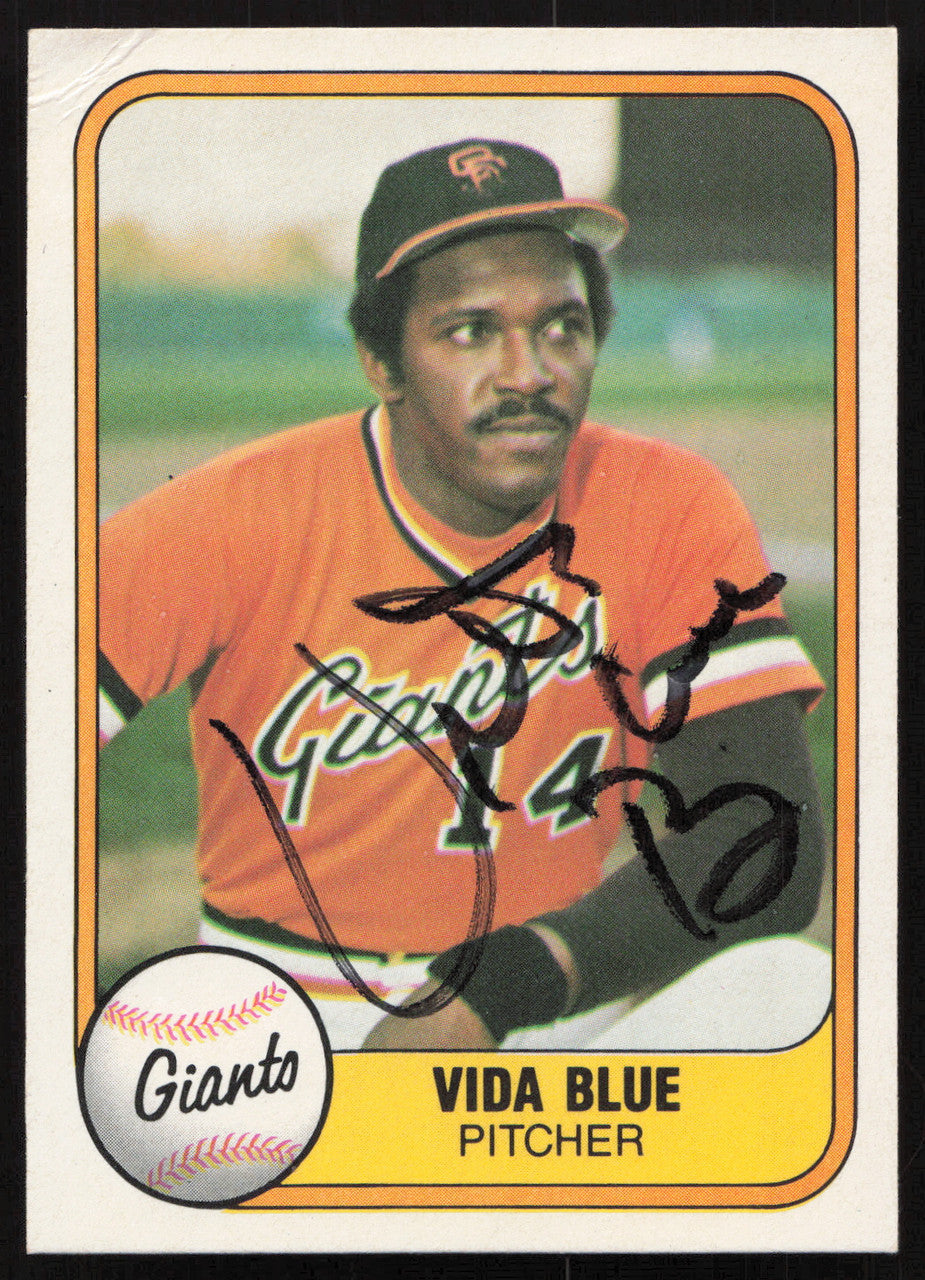 Vida Blue Autographed 1981 Fleer Card #432 San Francisco Giants SKU #265100