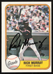 Rich Murray Autographed 1981 Fleer Card #452 San Francisco Giants SKU #265104