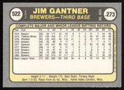 Jim Gantner Autographed 1981 Fleer Card #522 Milwaukee Brewers SKU #265105