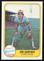 Jim Gantner Autographed 1981 Fleer Card #522 Milwaukee Brewers SKU #265106