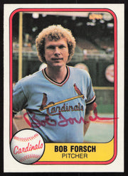 Bob Forsch Autographed 1981 Fleer Card #537 St. Louis Cardinals SKU #265109