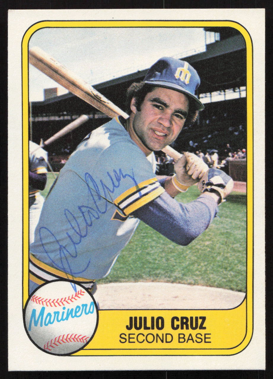 Julio Cruz Autographed 1981 Fleer Card #601 Seattle Mariners SKU #265111