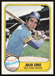 Julio Cruz Autographed 1981 Fleer Card #601 Seattle Mariners SKU #265112