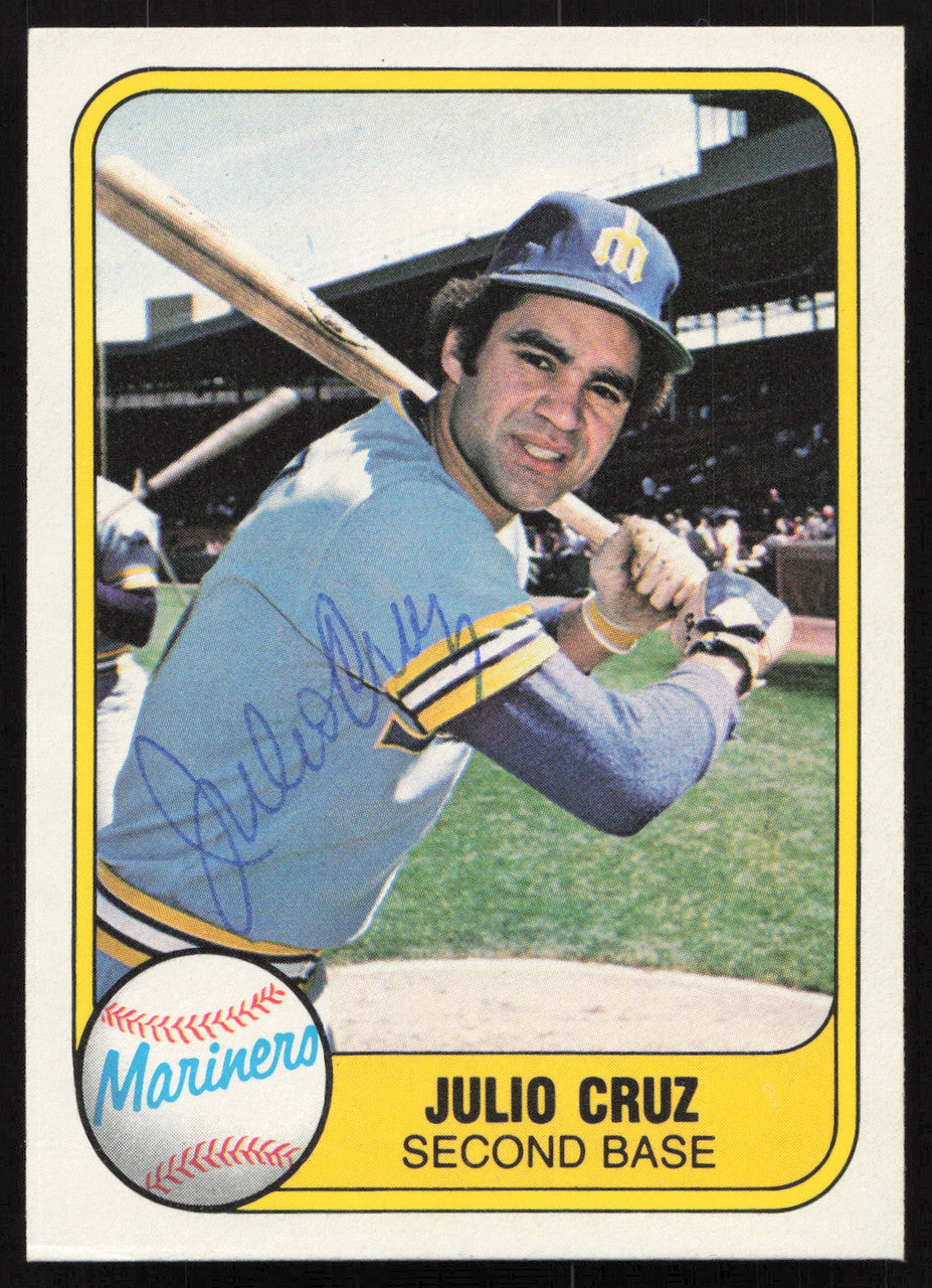 Julio Cruz Autographed 1981 Fleer Card #601 Seattle Mariners SKU #265112