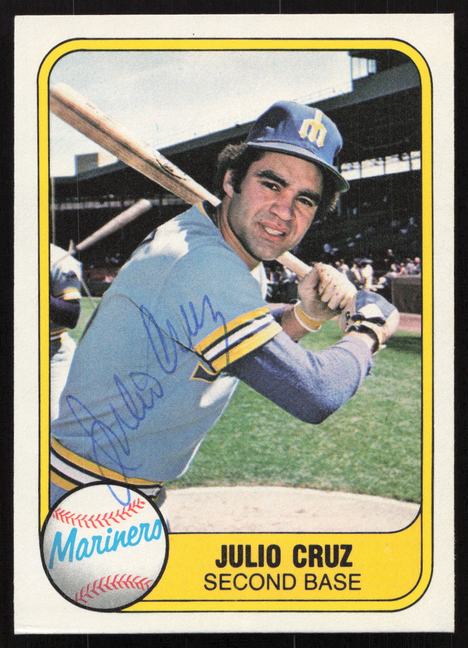 Julio Cruz Autographed 1981 Fleer Card #601 Seattle Mariners SKU #265113