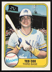 Ted Cox Autographed 1981 Fleer Card #602 Seattle Mariners SKU #265114