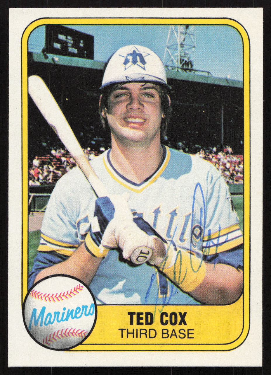Ted Cox Autographed 1981 Fleer Card #602 Seattle Mariners SKU #265114