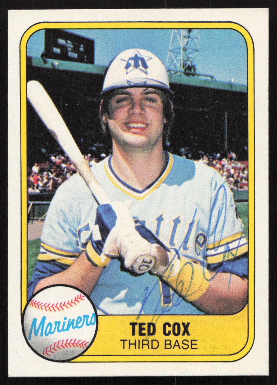 Ted Cox Autographed 1981 Fleer Card #602 Seattle Mariners SKU #265115