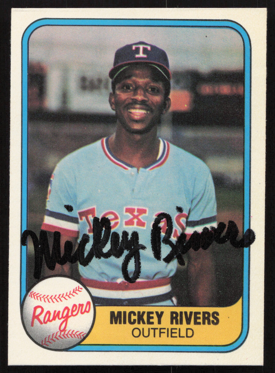 Mickey Rivers Autographed 1981 Fleer Card #617 Texas Rangers SKU #265116