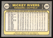 Mickey Rivers Autographed 1981 Fleer Card #617 Texas Rangers SKU #265116
