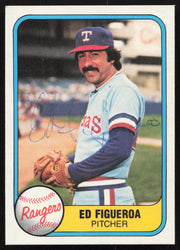 Ed Figueroa Autographed 1981 Fleer Card #624 Texas Rangers SKU #265117