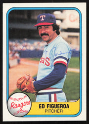 Ed Figueroa Autographed 1981 Fleer Card #624 Texas Rangers SKU #265119