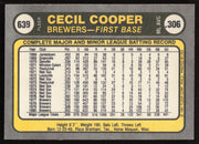 Cecil Cooper Autographed 1981 Fleer Card #639 Milwaukee Brewers SKU #265120