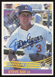 Steve Sax Autographed 1984 Donruss Card #104 Los Angeles Dodgers SKU #265122