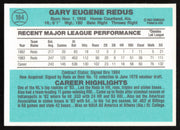 Gary Redus Autographed 1984 Donruss Card #184 Cincinnati Reds SKU #265124