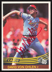 David Dave Von Ohlen Autographed 1984 Donruss Card #205 St. Louis Cardinals SKU #265126