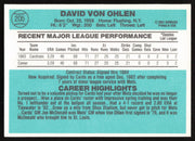 David Dave Von Ohlen Autographed 1984 Donruss Card #205 St. Louis Cardinals SKU #265126