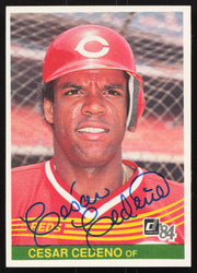 Cesar Cedeno Autographed 1984 Donruss Card #306 Cincinnati Reds SKU #265132