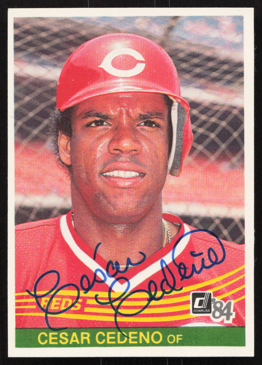 Cesar Cedeno Autographed 1984 Donruss Card #306 Cincinnati Reds SKU #265132