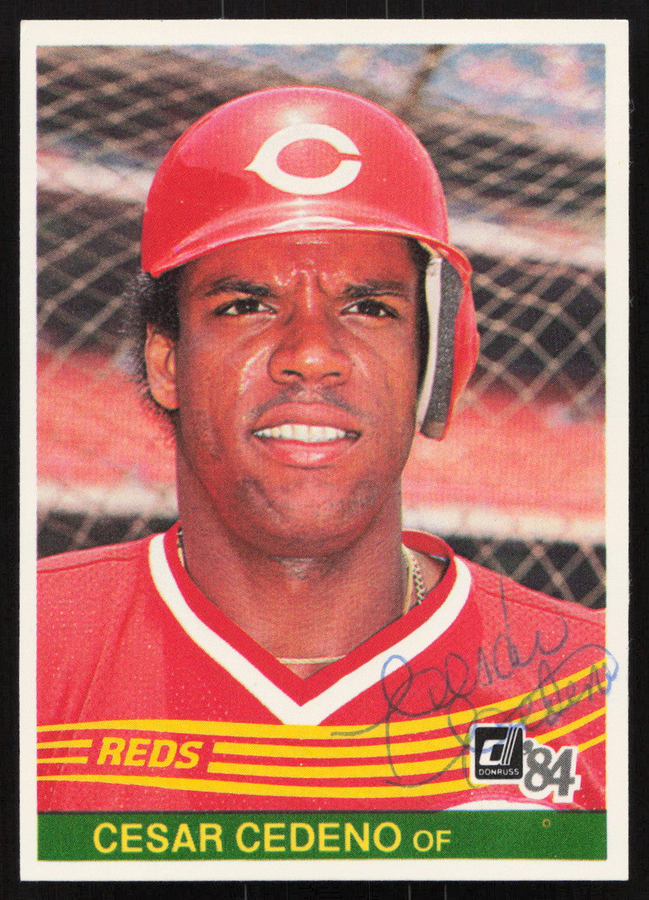 Cesar Cedeno Autographed 1984 Donruss Card #306 Cincinnati Reds SKU #265133