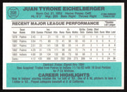 Juan Eichelberger Autographed 1984 Donruss Card #398 Cleveland Indians SKU #265135