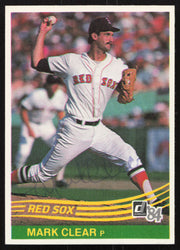Mark Clear Autographed 1984 Donruss Card #611 Boston Red Sox SKU #265141