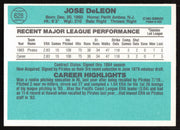 Jose DeLeon Autographed 1984 Donruss Card #628 Pittsburgh Pirates SKU #265142