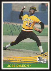 Jose DeLeon Autographed 1984 Donruss Card #628 Pittsburgh Pirates SKU #265143