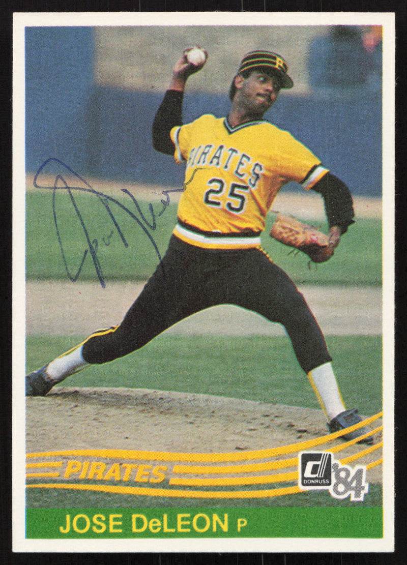 Jose DeLeon Autographed 1984 Donruss Card #628 Pittsburgh Pirates SKU #265143