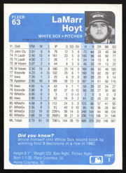 LaMarr Hoyt Autographed 1984 Fleer Card #63 Chicago White Sox SKU #265147