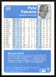 Pete Falcone Autographed 1984 Fleer Card #177 Atlanta Braves SKU #265155