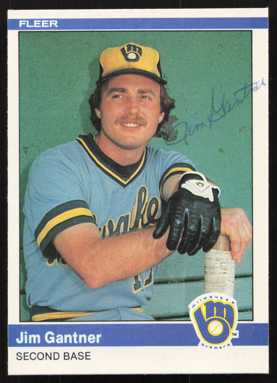 Jim Gantner Autographed 1984 Fleer Card #200 Milwaukee Brewers SKU #265157