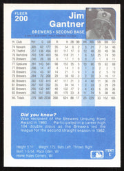 Jim Gantner Autographed 1984 Fleer Card #200 Milwaukee Brewers SKU #265157