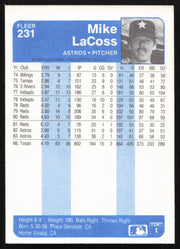 Mike LaCoss Autographed 1984 Fleer Card #231 Houston Astros SKU #265158
