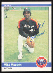 Mike Madden Autographed 1984 Fleer Card #232 Houston Astros SKU #265159