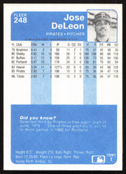 Jose DeLeon Autographed 1984 Fleer Card #248 Pittsburgh Pirates SKU #265162
