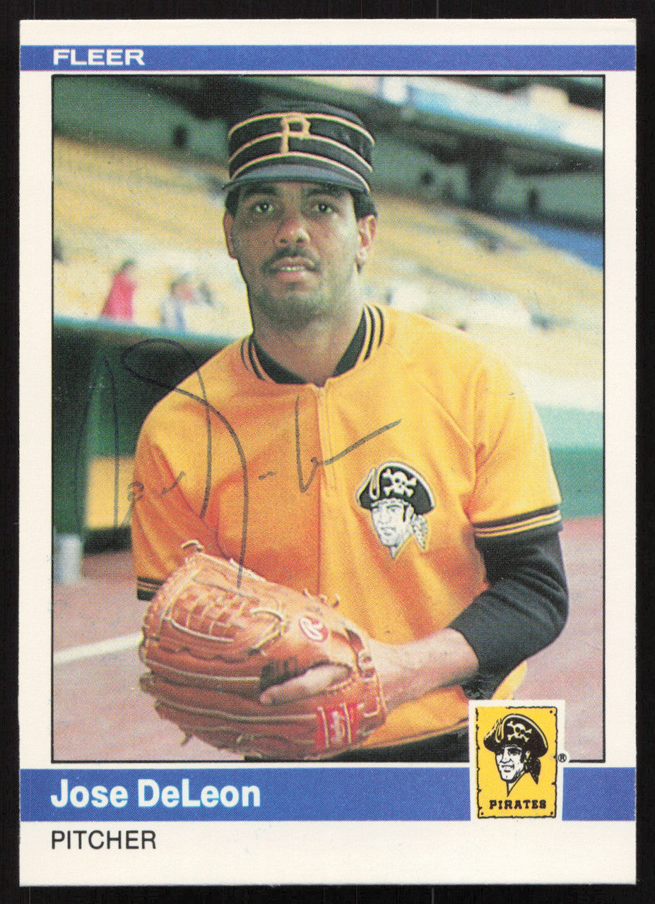 Jose DeLeon Autographed 1984 Fleer Card #248 Pittsburgh Pirates SKU #265163